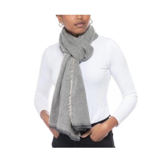 INC International Concepts Two-Tone Shine Scarf Wrap, Black/White One Size - Picture 1 of 6